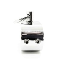 Black Label Stainless Steel Testicle Shackle With Spikes - Heigh