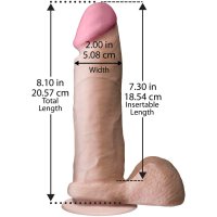 The Realistic Cock UR3 - 20 cm. (8.00 inch) White