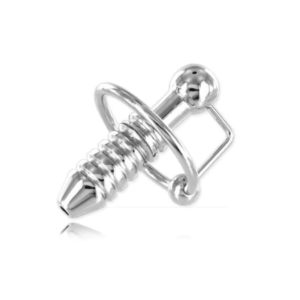 Stainless Steel Torpedo Penis Plug With Ø 28 mm. Ring