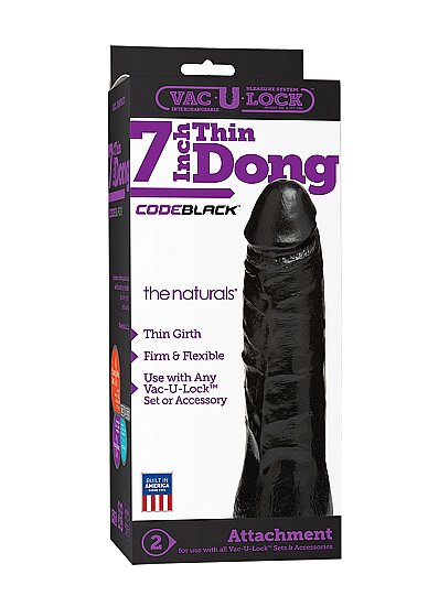 Vac-U-Lock CodeBlack Thin Dong The Naturals 7.00 inch
