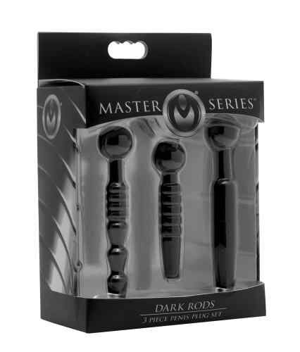 Master Series Dark Rods 3 Piece Silicone Penis Plug Set