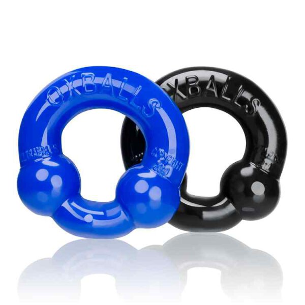 Oxballs ULTRABALLS Cockring 2-Pack Black + Police Blue