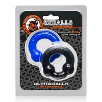 Oxballs ULTRABALLS Cockring 2-Pack Black + Police Blue
