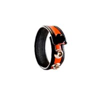 3 Snap Leather Cock Ring - Black - Red