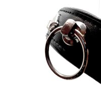 Leather Studded O-Ring Collar - Black