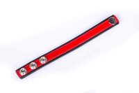 Rainbow Leather Cock Strap Black & Red