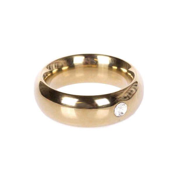 Gold Donut Cockring with Jewel Thick 50 mm