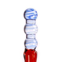 Glass Dildo Blue & Amber Curves