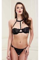 Bra & Strappy G-String Set Black M/L