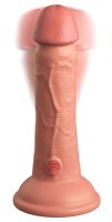 King Cock Elite 6“ Vibrating + Dual Density Silicone Cock Tan