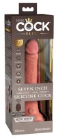 King Cock Elite 7“ Vibrating + Dual Density Silicone Cock with Remote Light