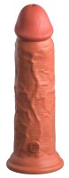 King Cock Elite 8“ Vibrating + Dual Density Silicone Cock Tan