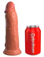King Cock Elite 8“ Vibrating + Dual Density Silicone Cock Tan