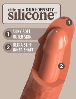 King Cock Elite 8“ Vibrating + Dual Density Silicone Cock Tan