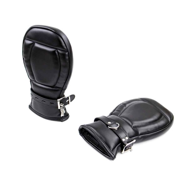 BDSM Leather Mitts Black
