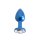 Kiotos - Aluminium Buttplug Blue with Clear Gem 2,8 cm