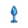 Kiotos - Aluminium Buttplug Blue with Clear Gem 2,8 cm