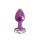 Kiotos - Aluminium Buttplug Purple with Clear Gem 2,8 cm