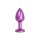 Kiotos - Aluminium Buttplug Purple with Clear Gem 2,8 cm