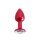 Kiotos - Aluminium Buttplug Red with Clear Gem 2,8 cm