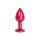 Kiotos - Aluminium Buttplug Red with Clear Gem 2,8 cm