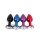 Kiotos - Aluminium Buttplug Red with Clear Gem 2,8 cm