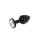 Aluminium Buttplug Black with Clear Gem