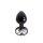 Aluminium Buttplug Black with Clear Gem