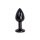 Aluminium Buttplug Black with Clear Gem