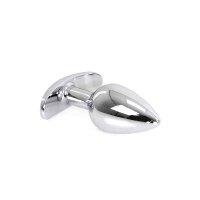 Aluminium Handle Buttplug Clear Gem