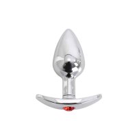Aluminium Handle Buttplug Red Gem