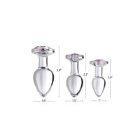 Pink Gem Glass Anal Plug Small