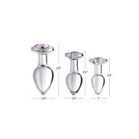 Master Series Pink Gem Glass Anal Plug Medium 3,3 cm