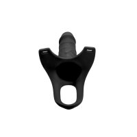 Master Series Hollow Silicone Dildo Strap-on Black