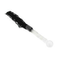 Fancy Black Flogger with Glass Handle