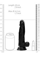 Vibrating Realistic Cock - 8" - With Scrotum - Black