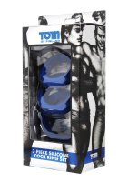 3 Piece Silicone Cock Ring Set - Blue