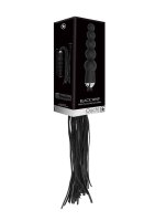 Black Whip with Curved Silicone Dildo Black