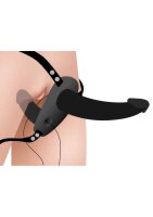 Strap U Supreme Pleasure Vibrating Double Ended Dildo w/Harness Black