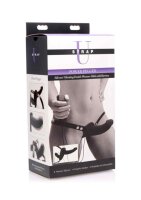 Strap U Supreme Pleasure Vibrating Double Ended Dildo w/Harness Black