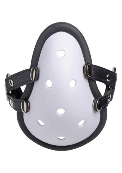 Master Series Musk Athletic Cup Muzzle with Removable Straps White