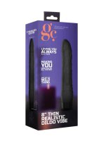 8 Inch Thin Realistic Dildo Vibe Black