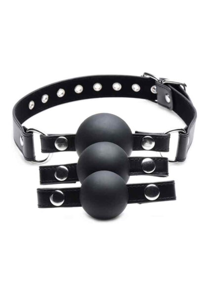 Strict Interchangeable Silicone Ball Gag Set Black