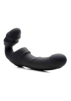 Slim Rider Ribbed Vibrating Strapless Strap-on Black