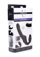 Slim Rider Ribbed Vibrating Strapless Strap-on Black