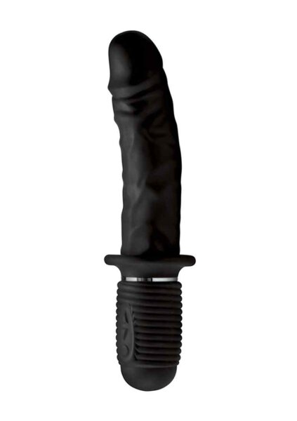 Power Pounder Vibrating and Thrusting Silicone Dildo Black
