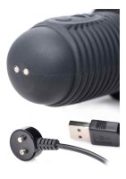 Power Pounder Vibrating and Thrusting Silicone Dildo Black