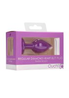 Diamond Heart Butt Plug Regular Purple