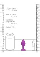 Diamond Heart Butt Plug Regular Purple