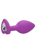 Diamond Heart Butt Plug Regular Purple